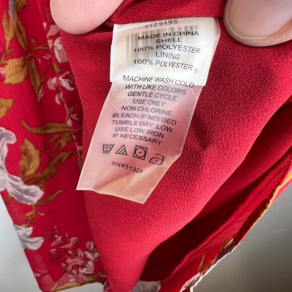 Vince Camuto Womens Small Floral Sleeveless Blouse Red, New - Picture 4 of 6